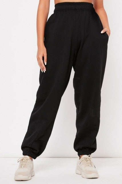 Women Casual Sport Pants Solid Running Jogger Pants Female Solid Tracksuit Elastic Waist Ladies Sweatpants Baggy Trousers