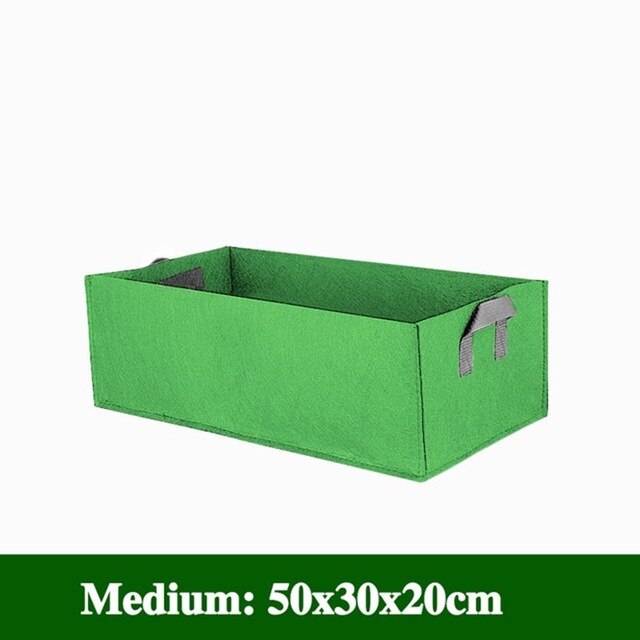 Grow Bags Non-Woven Fabric Raised Garden Bed Rectangle Planting Container Grow Bags Fabric Planter Pot For Plants Nursery Pot