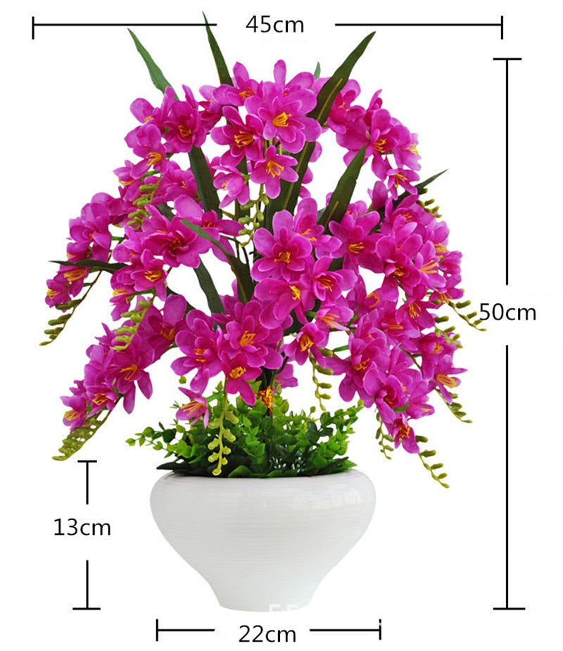 Delicate and fascinating Phalaenopsis simulation flower pots landscape ornaments living room table setting interior decoration