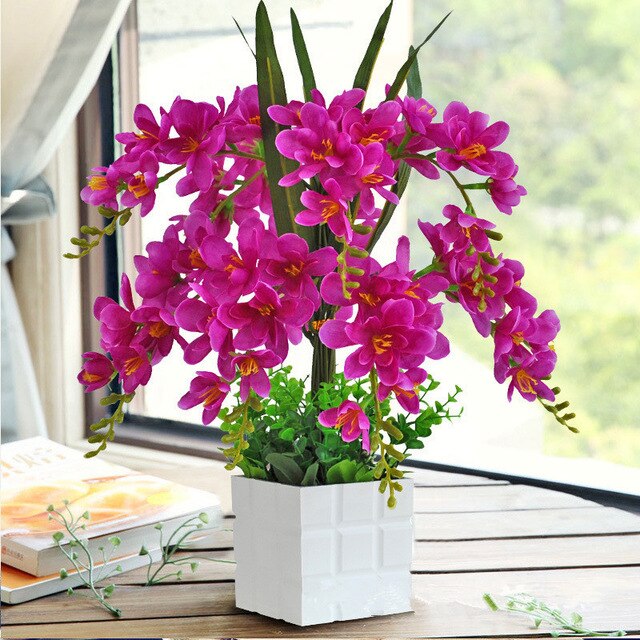 Delicate and fascinating Phalaenopsis simulation flower pots landscape ornaments living room table setting interior decoration
