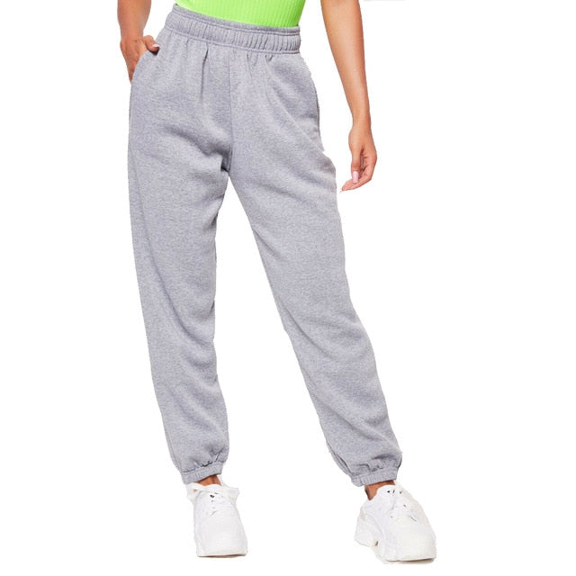 Women Casual Sport Pants Solid Running Jogger Pants Female Solid Tracksuit Elastic Waist Ladies Sweatpants Baggy Trousers