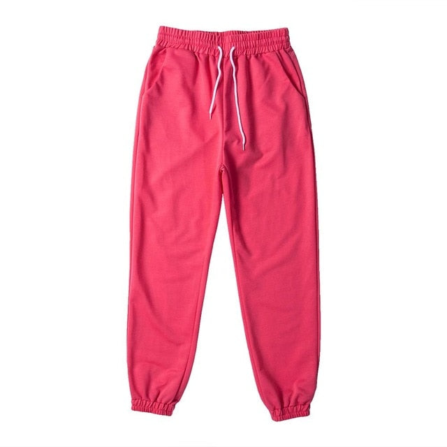Women Casual Sport Pants Solid Running Jogger Pants Female Solid Tracksuit Elastic Waist Ladies Sweatpants Baggy Trousers
