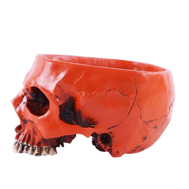 Halloween Horror Simulation Skull Flower Pot Movie Props Model Garden Supplies Resin Flower Pots Planters-#