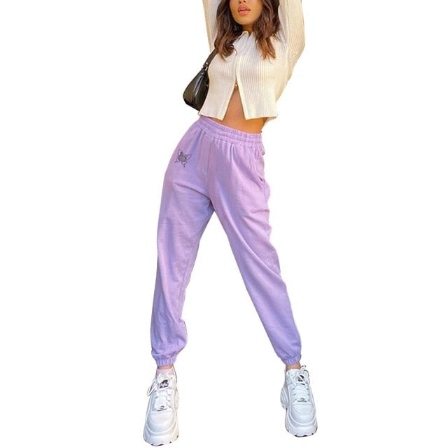 Women Casual Sport Pants Solid Running Jogger Pants Female Solid Tracksuit Elastic Waist Ladies Sweatpants Baggy Trousers