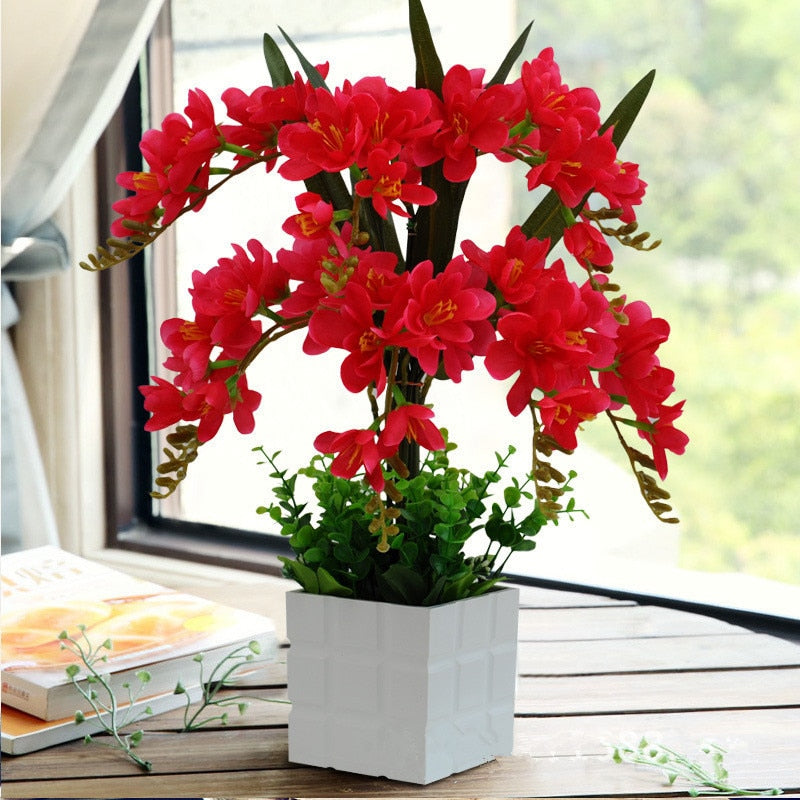 Delicate and fascinating Phalaenopsis simulation flower pots landscape ornaments living room table setting interior decoration