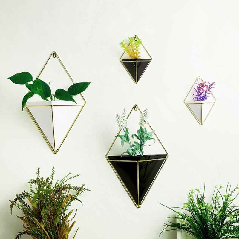 Geometric Hanging Flower Pots Holder Garden Succulent Plants Decorations X4YD
