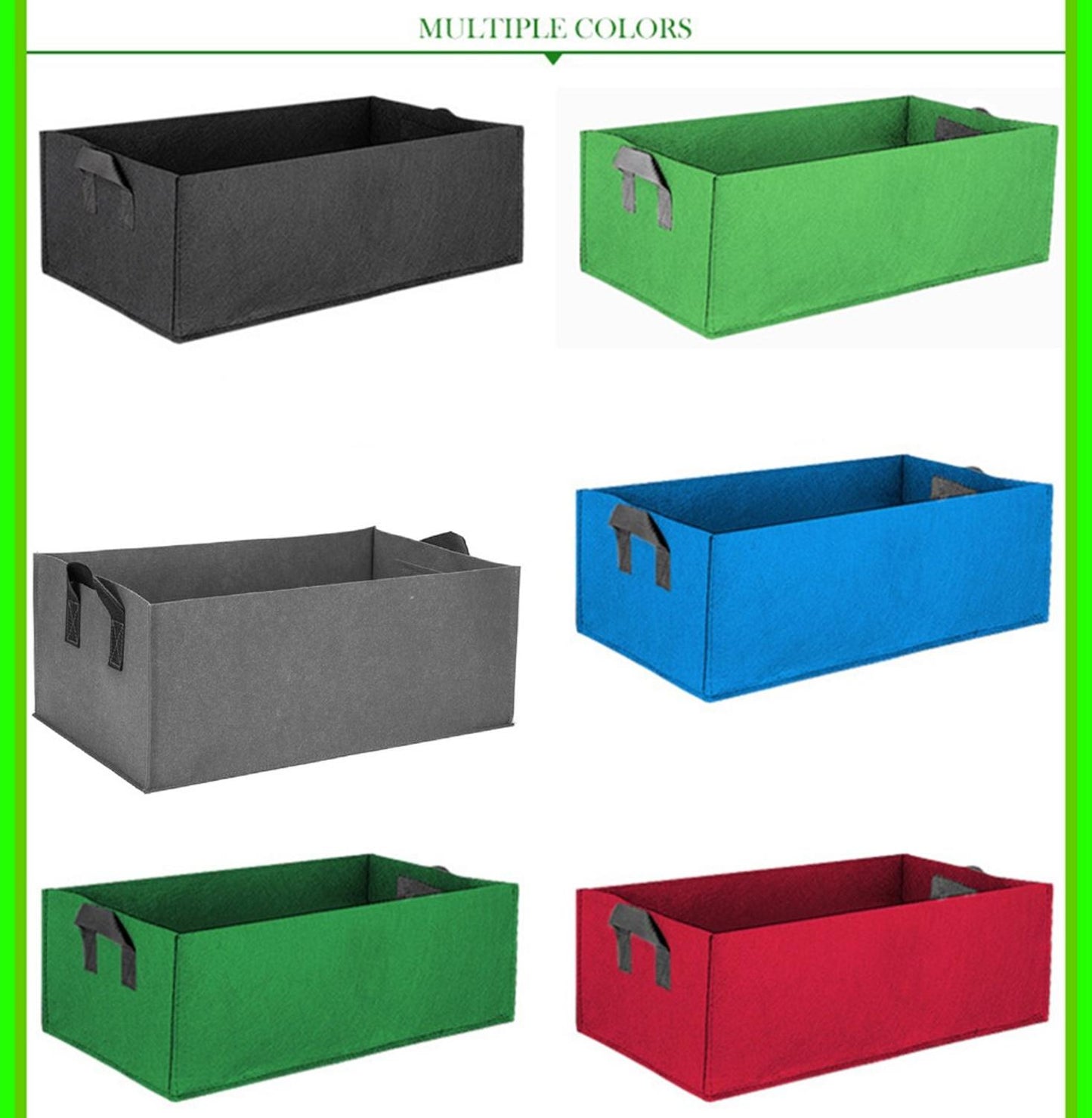 Grow Bags Non-Woven Fabric Raised Garden Bed Rectangle Planting Container Grow Bags Fabric Planter Pot For Plants Nursery Pot