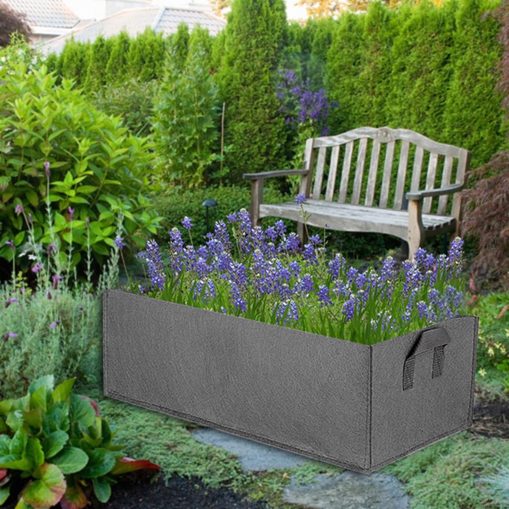 Grow Bags Non-Woven Fabric Raised Garden Bed Rectangle Planting Container Grow Bags Fabric Planter Pot For Plants Nursery Pot