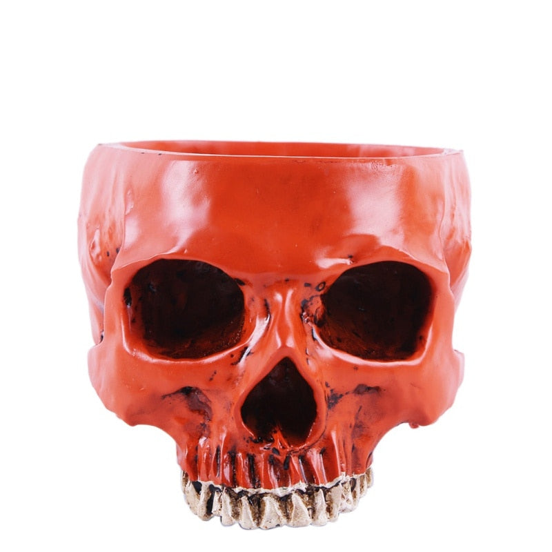 Halloween Horror Simulation Skull Flower Pot Movie Props Model Garden Supplies Resin Flower Pots Planters-#