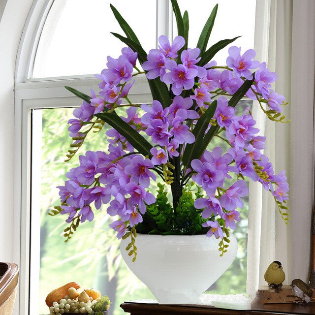 Delicate and fascinating Phalaenopsis simulation flower pots landscape ornaments living room table setting interior decoration