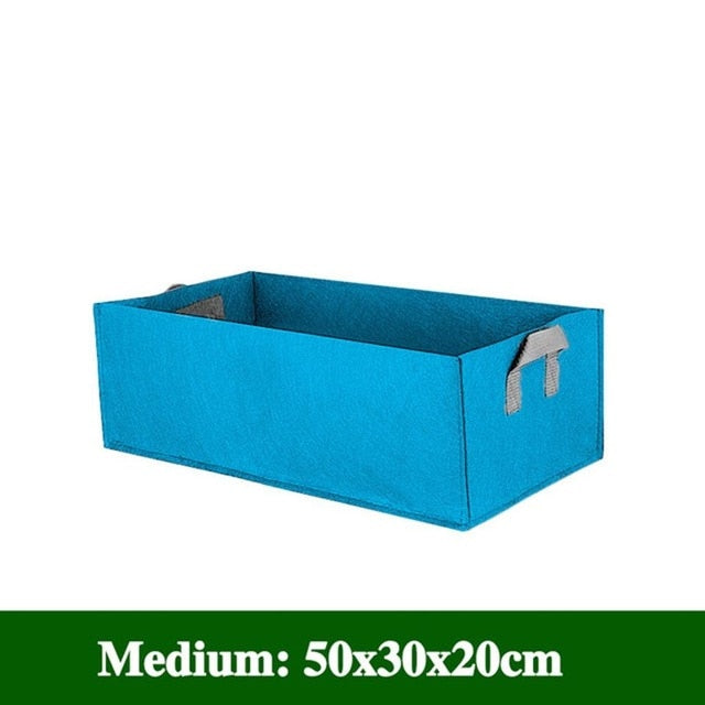 Grow Bags Non-Woven Fabric Raised Garden Bed Rectangle Planting Container Grow Bags Fabric Planter Pot For Plants Nursery Pot