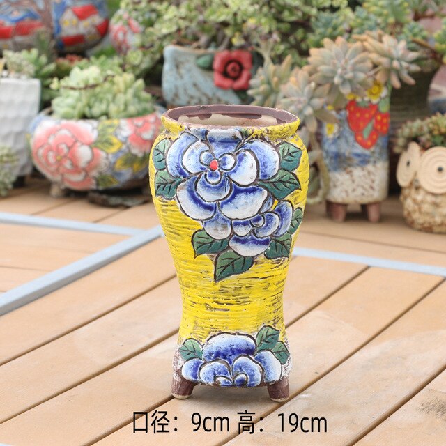 Korean New Style Hand-painted Fleshy Flower Pots Hand-painted Flower Pots Antique Old Pots Korean Pots