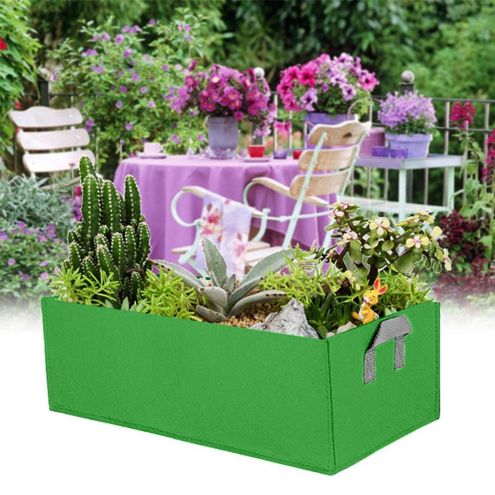 Grow Bags Non-Woven Fabric Raised Garden Bed Rectangle Planting Container Grow Bags Fabric Planter Pot For Plants Nursery Pot