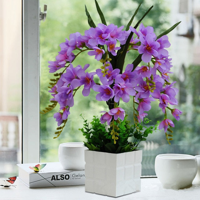 Delicate and fascinating Phalaenopsis simulation flower pots landscape ornaments living room table setting interior decoration