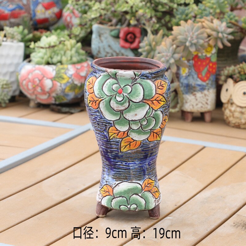 Korean New Style Hand-painted Fleshy Flower Pots Hand-painted Flower Pots Antique Old Pots Korean Pots