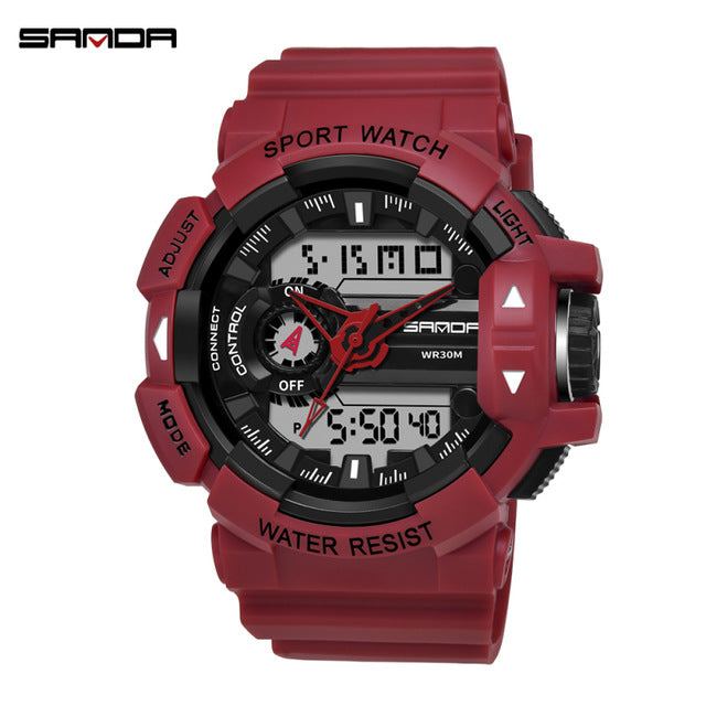 2020 new Sanda men sports watch casual fashion watch electronic watch male waterproof watch men erkek kol saati electronic watch