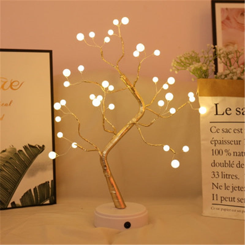 New Led Tree Lamp Pearl Tree Lamp Touch Screen Lamp Bedroom Lamp Bedside Night Light Birthday Gift Home Decor