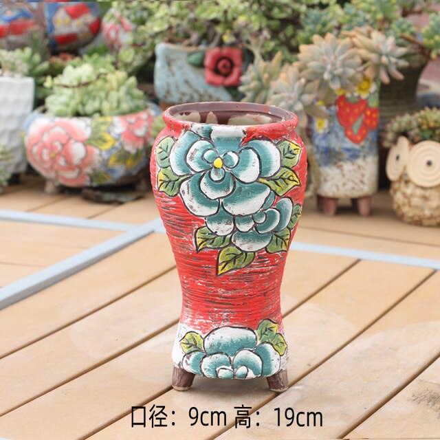 Korean New Style Hand-painted Fleshy Flower Pots Hand-painted Flower Pots Antique Old Pots Korean Pots