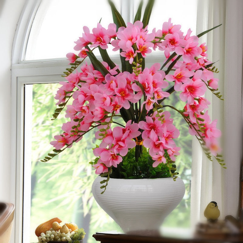 Delicate and fascinating Phalaenopsis simulation flower pots landscape ornaments living room table setting interior decoration